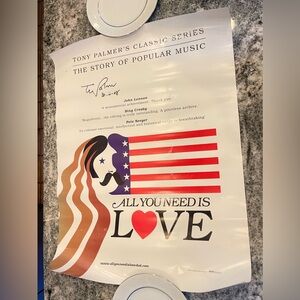 All You Need Is Love: The Story of Popular Music Poster & VCR Tape